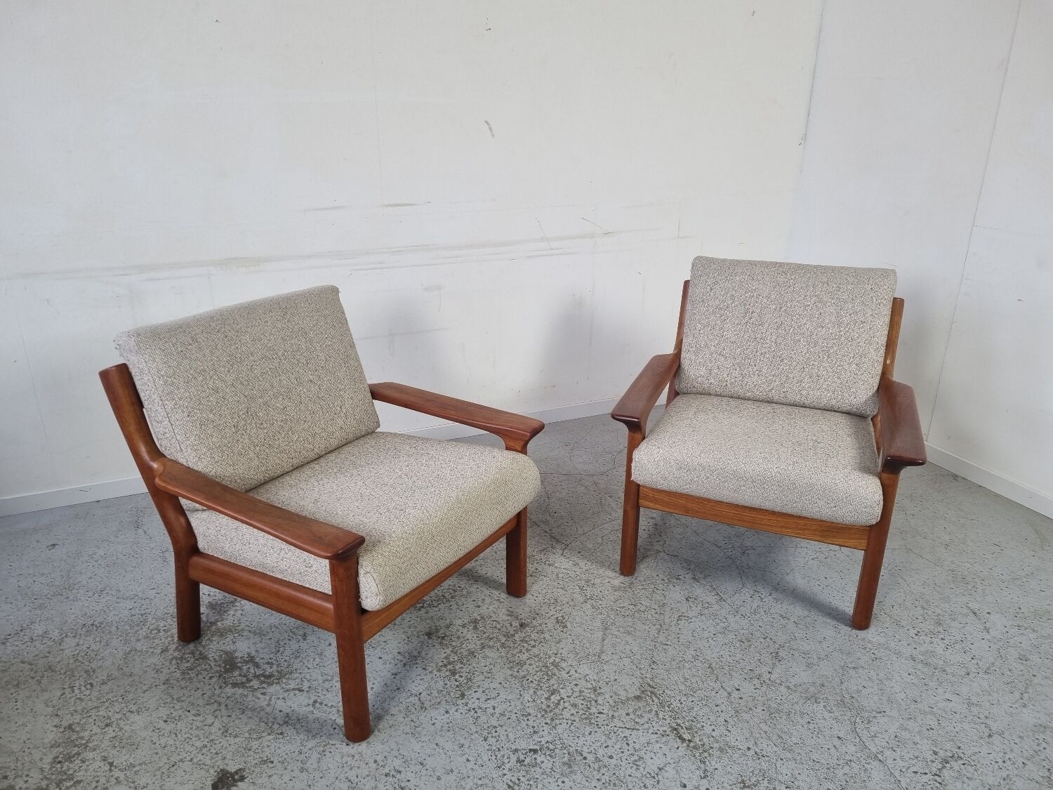 Pair of Scandinavian teak armchairs by Juul Kristensen, Denmark 1970s