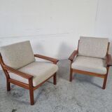Pair of Scandinavian teak armchairs by Juul Kristensen, Denmark 1970s