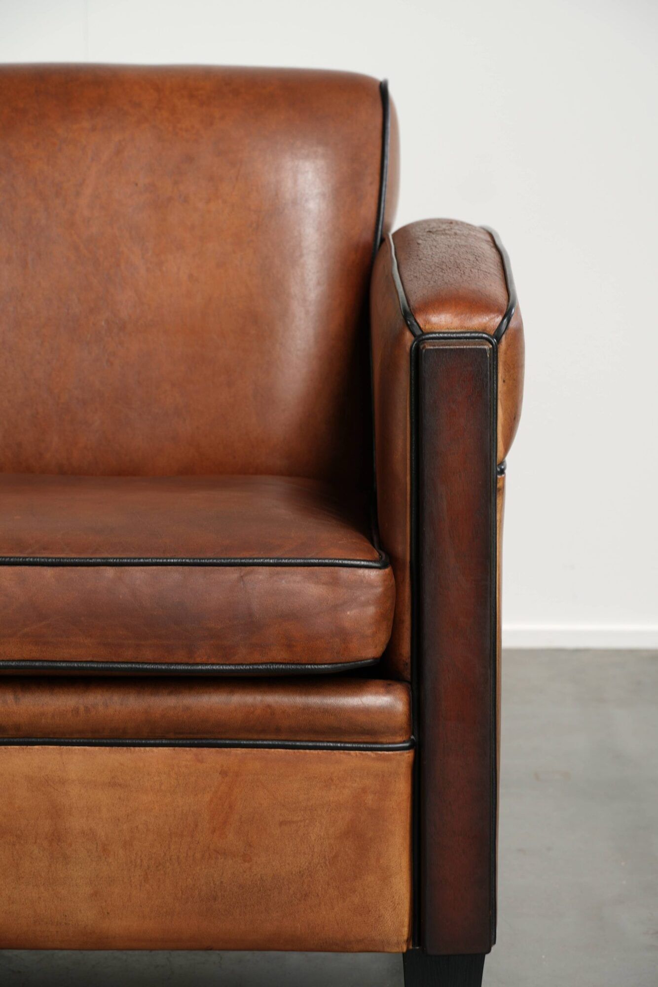 Very interesting sheepskin Art Deco design armchair with a great design