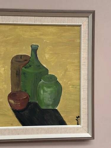 Original Oil on Panel "Still Life" by S. Jesso, Signed, Vintage & Framed 43×49cm