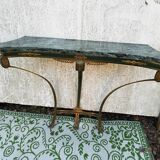 Brass console and mirror