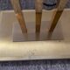 Maison Deknudt brass floor lamp from the 70s