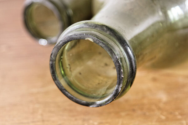 Lot de 3 bouteilles à conserve en verre soufflé