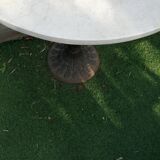 Round bistro table in stone and cast iron