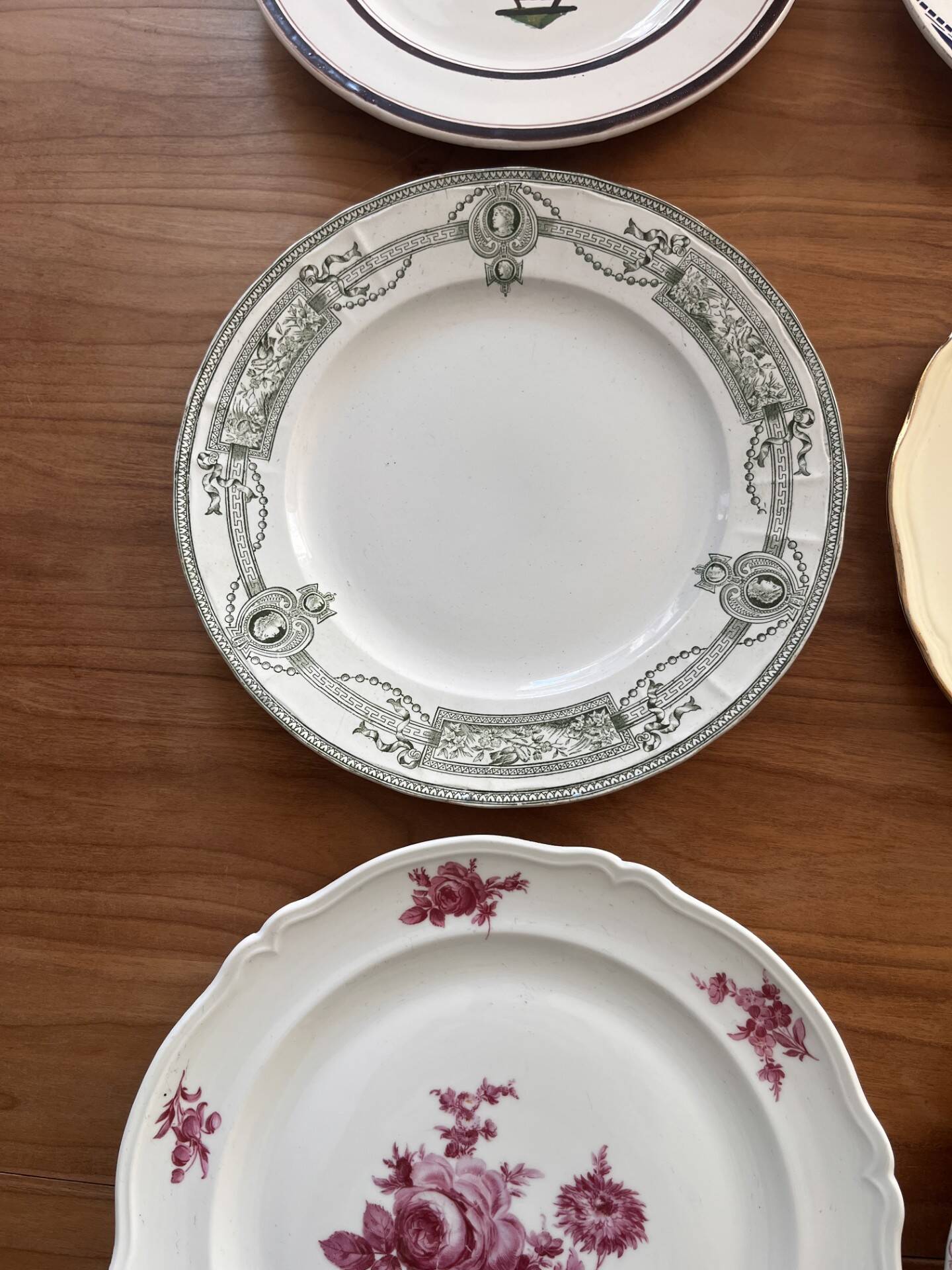 Mismatched antique plates