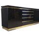 Brass and lacquer sideboard by Jean Claude Mahey, 1970s