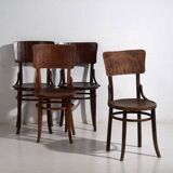 Antique bentwood dining chairs (circa 1920). Set of 4