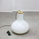 Big mid-century italian brass and opaline glass pendant lamp