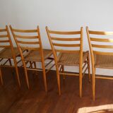 Chairs made of wood and rope