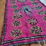 Moroccan Boucherouite fushia rug in recycled cotton 150x275cm