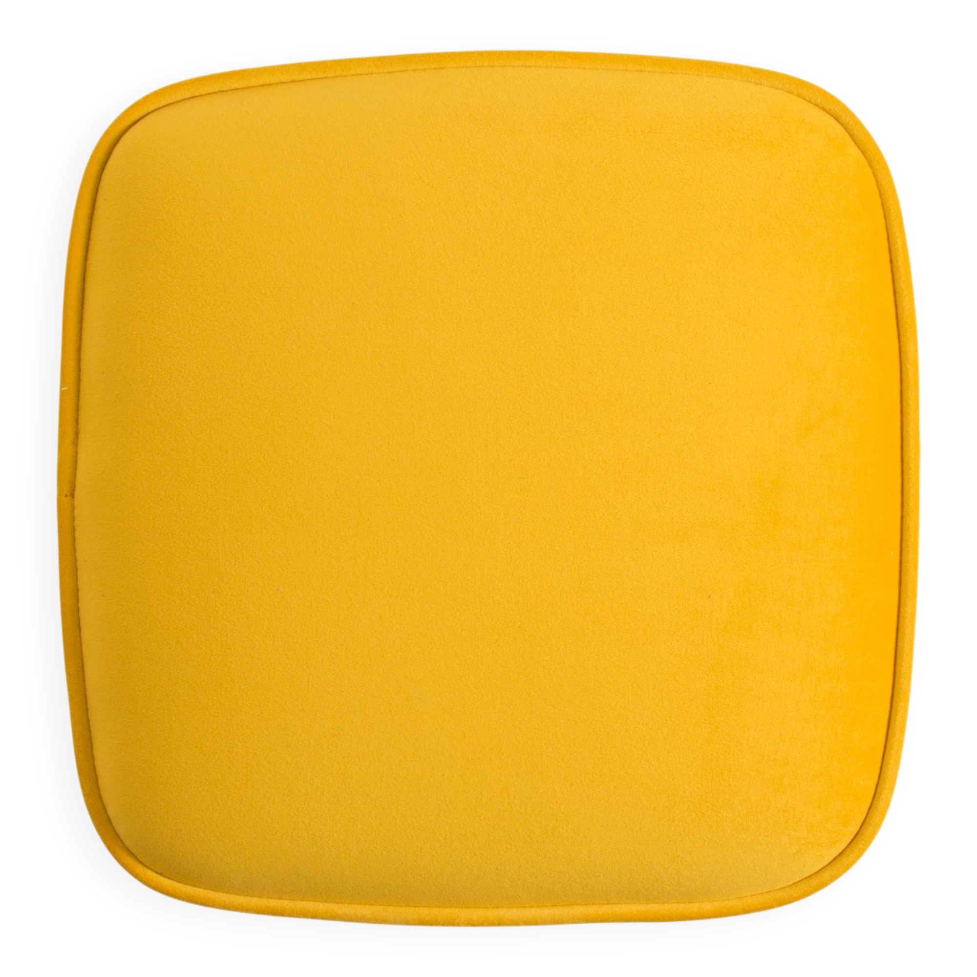 Mustard velvet stool, Mid-Century, Poland, 1960s
