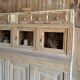 Old wooden grocery store cabinet, display cases and drawers