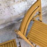 Pair of vintage folding wooden chairs