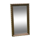 Rustic mirror called brutalist, molded carved natural wood