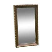 Miroir rustique dit brutaliste, bois naturel sculpté mouluré