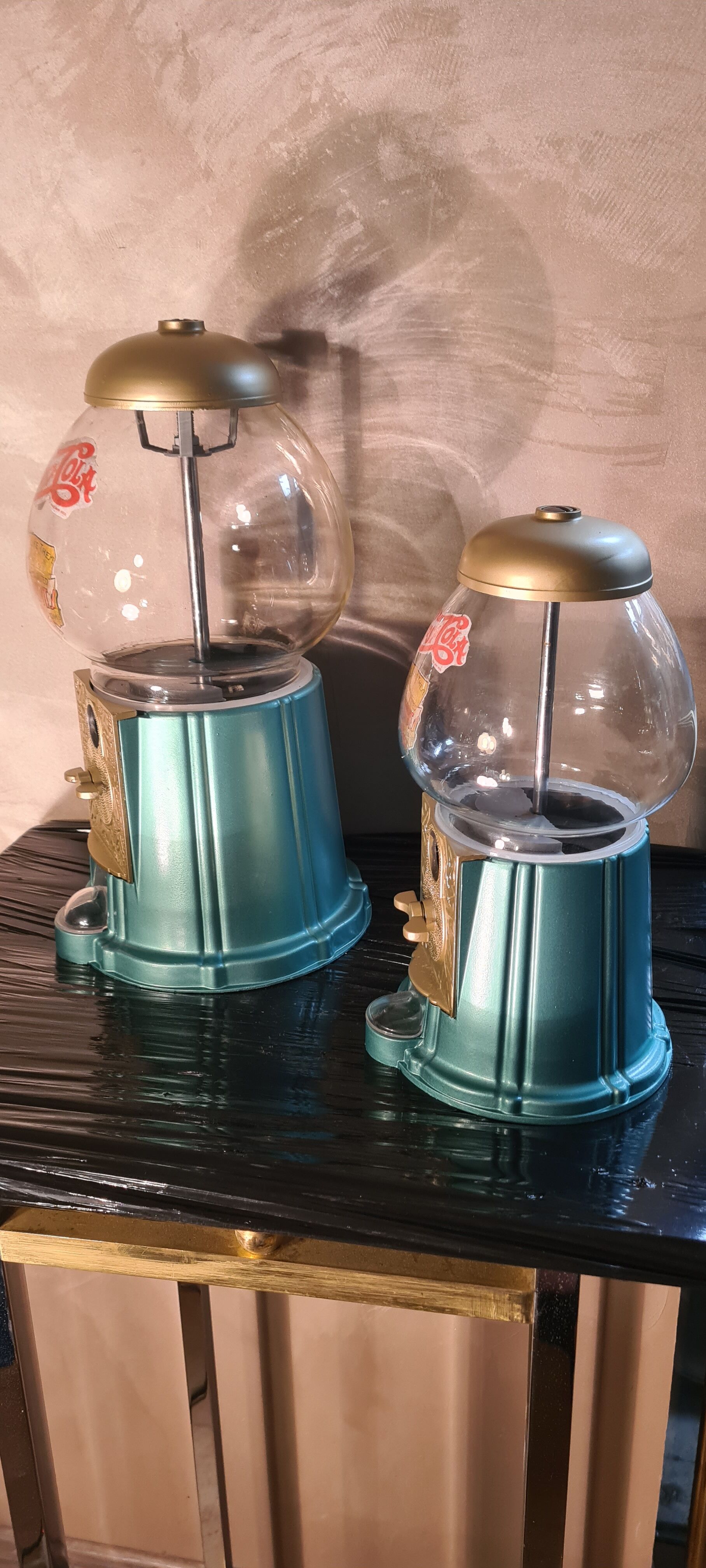 Distributor duo big 37cm and 28cm green metal and gold works in free