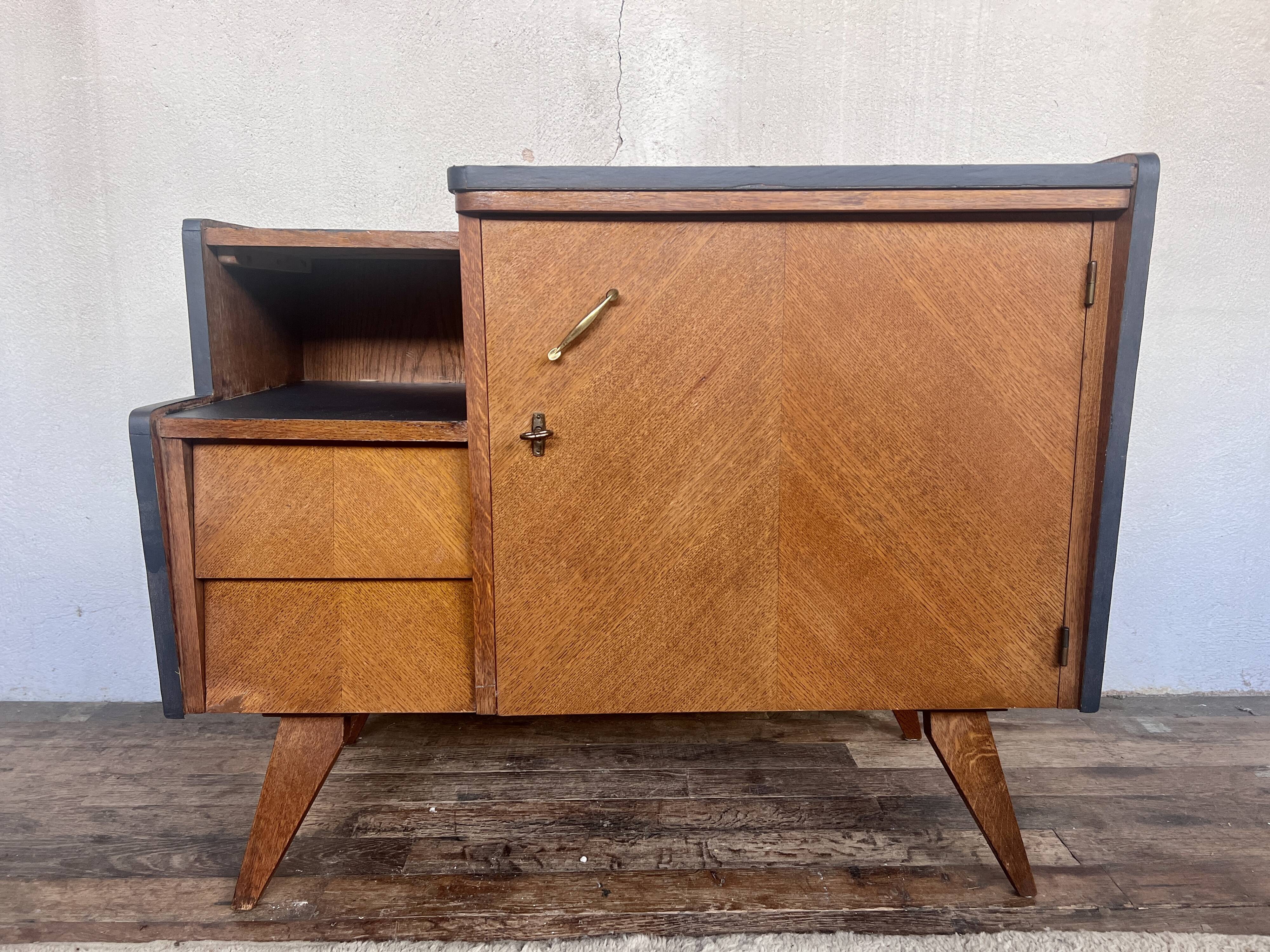 Meuble tv enfilade vintage pieds compas