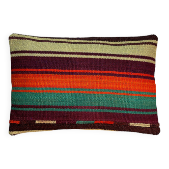 Vintage turkish kilim cushion cover, 30 x 50 cm