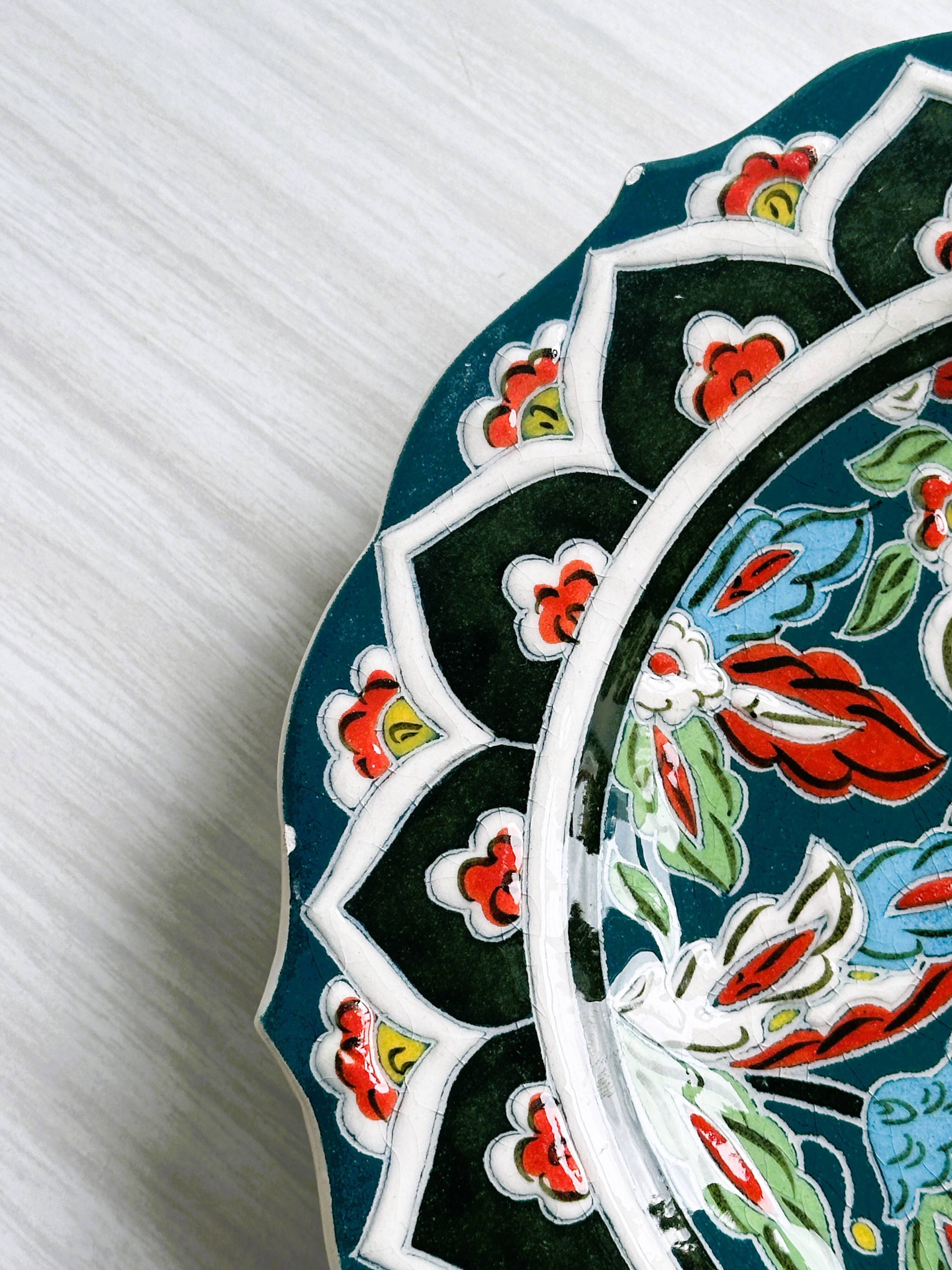 Old Turkish plate with hand-painted decor.