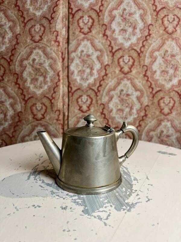 Silver-plated metal teapot or coffee pot with double hallmarks - early 20th century