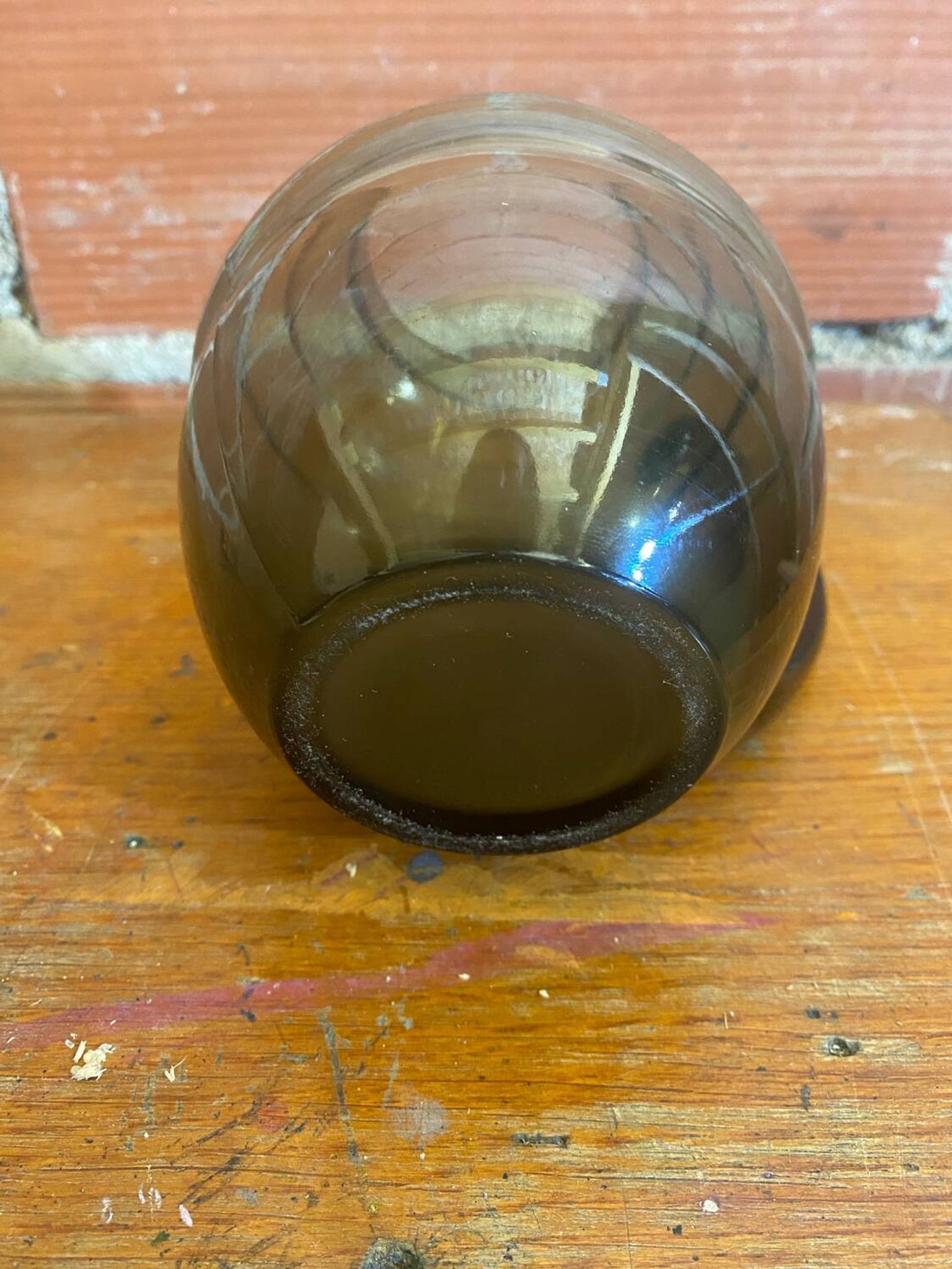 Pichet Ancien ART DÉCO Verre moulé fumé Cuisine Vintage #C604