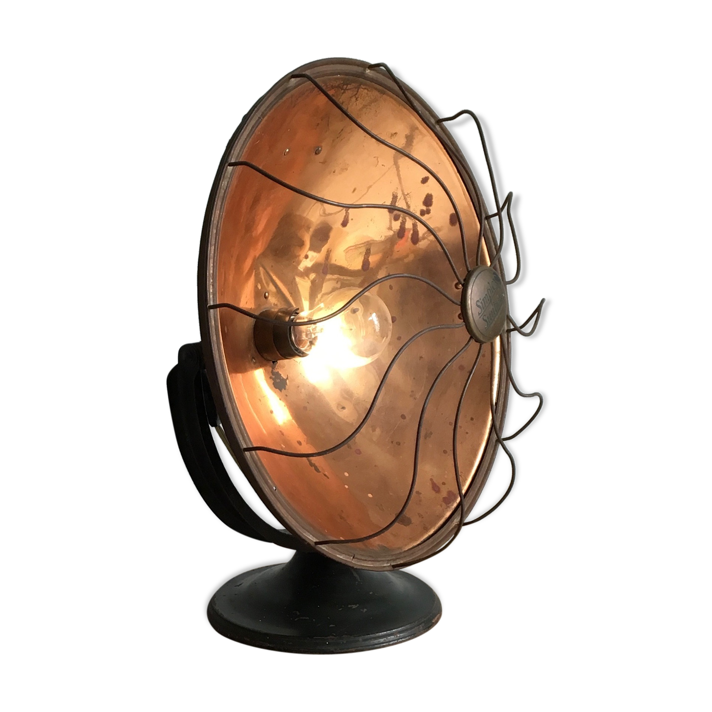 "Simplex Sunbowl" Copper Floor Heater Table Lamp, 1920s