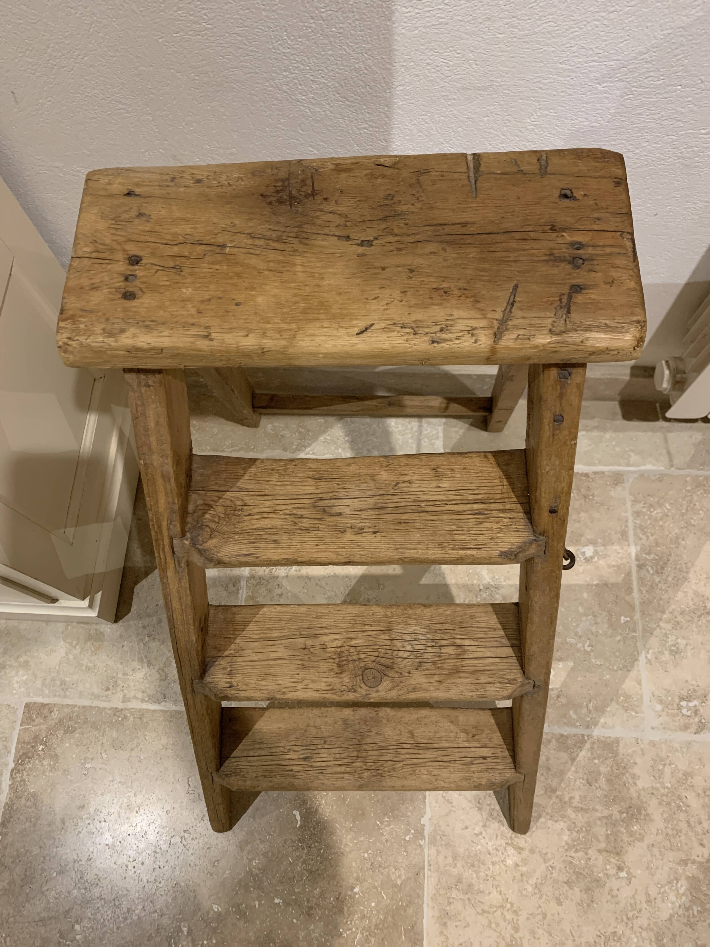 Solid wood stepladder very charming old decoration