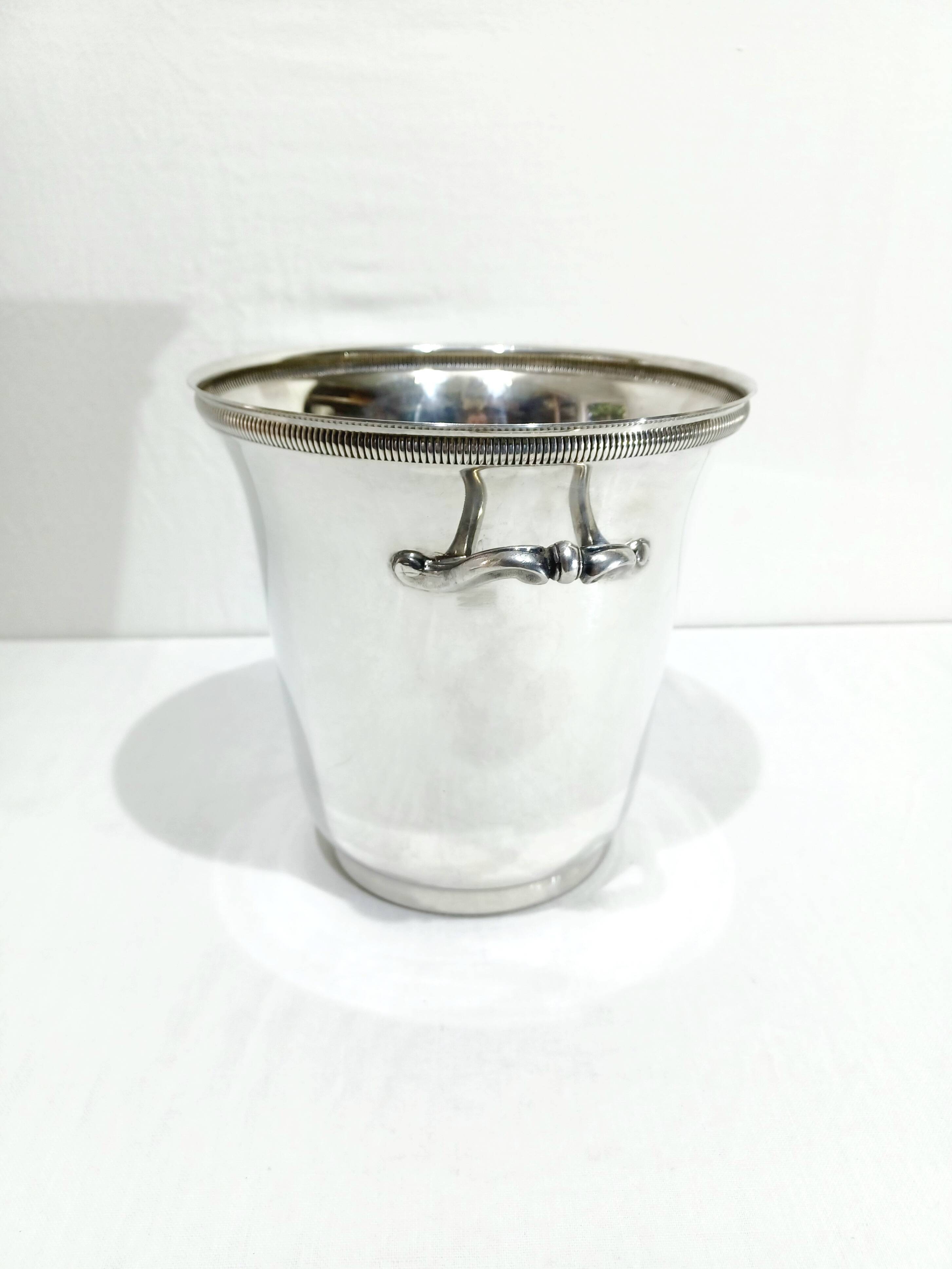 Silver-plated champagne bucket with fluting