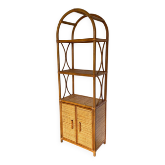 VINTAGE Bamboo Wicker Shelf