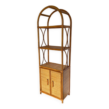Etagere osier bambou vintage