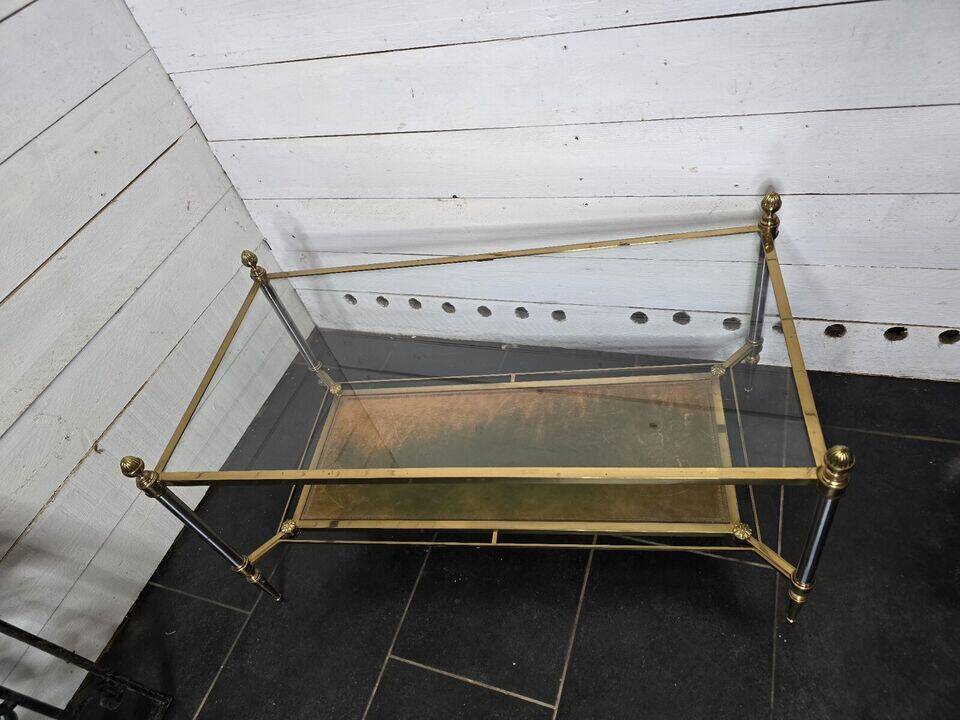 Brass living room table and glass top