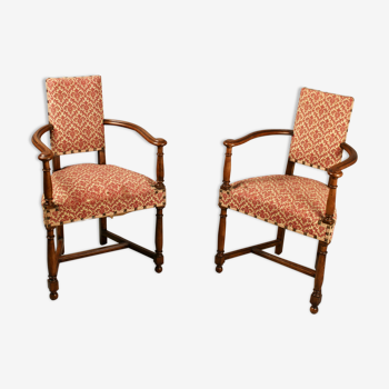 Paire de fauteuils caquetoires XIXème