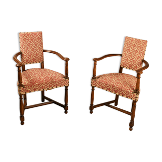 Paire de fauteuils caquetoires XIXème