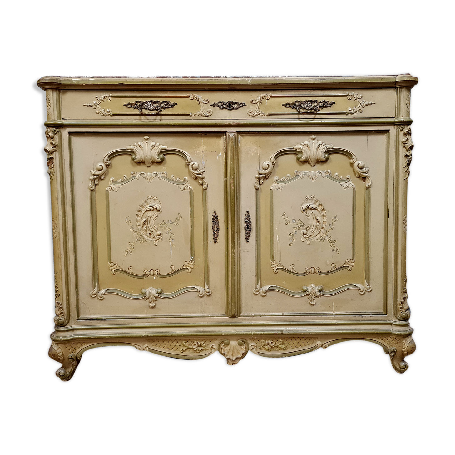 Venetian Louis XV trouser chest of drawers with lacquered wooden doors