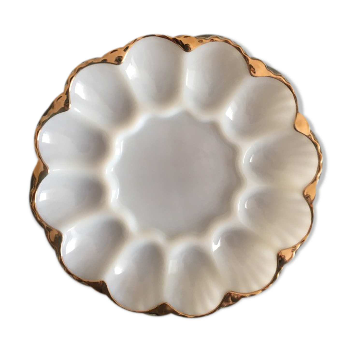 Oyster or egg plate, Anchor Hocking, 1960s USA