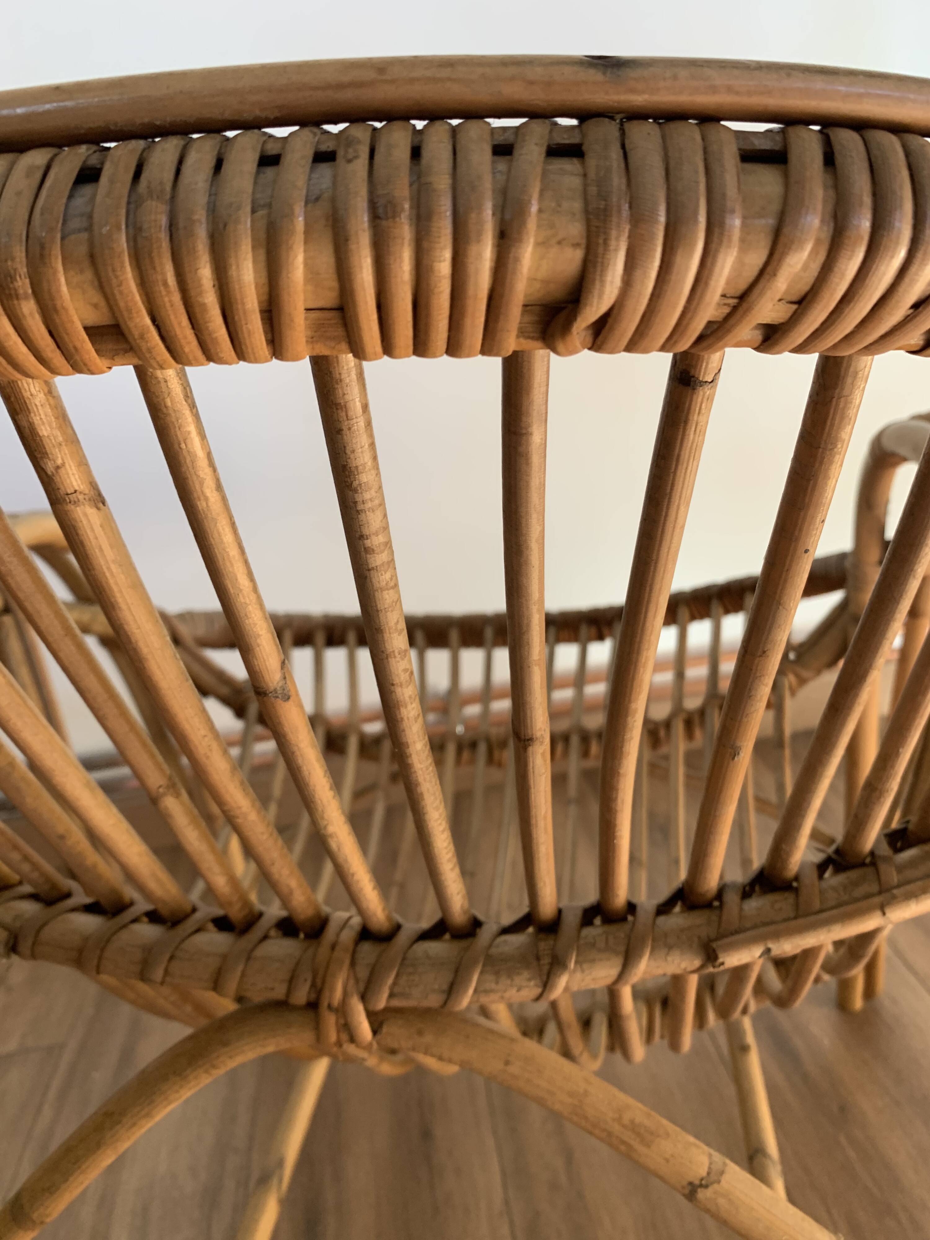 Rattan shell chair