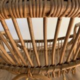 Fauteuil coquille en rotin