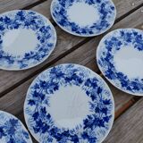 Set of 8 dessert plates Flora Montereau Creil