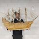 Unique V.O.C model ship from tree trunk (fully handmade)