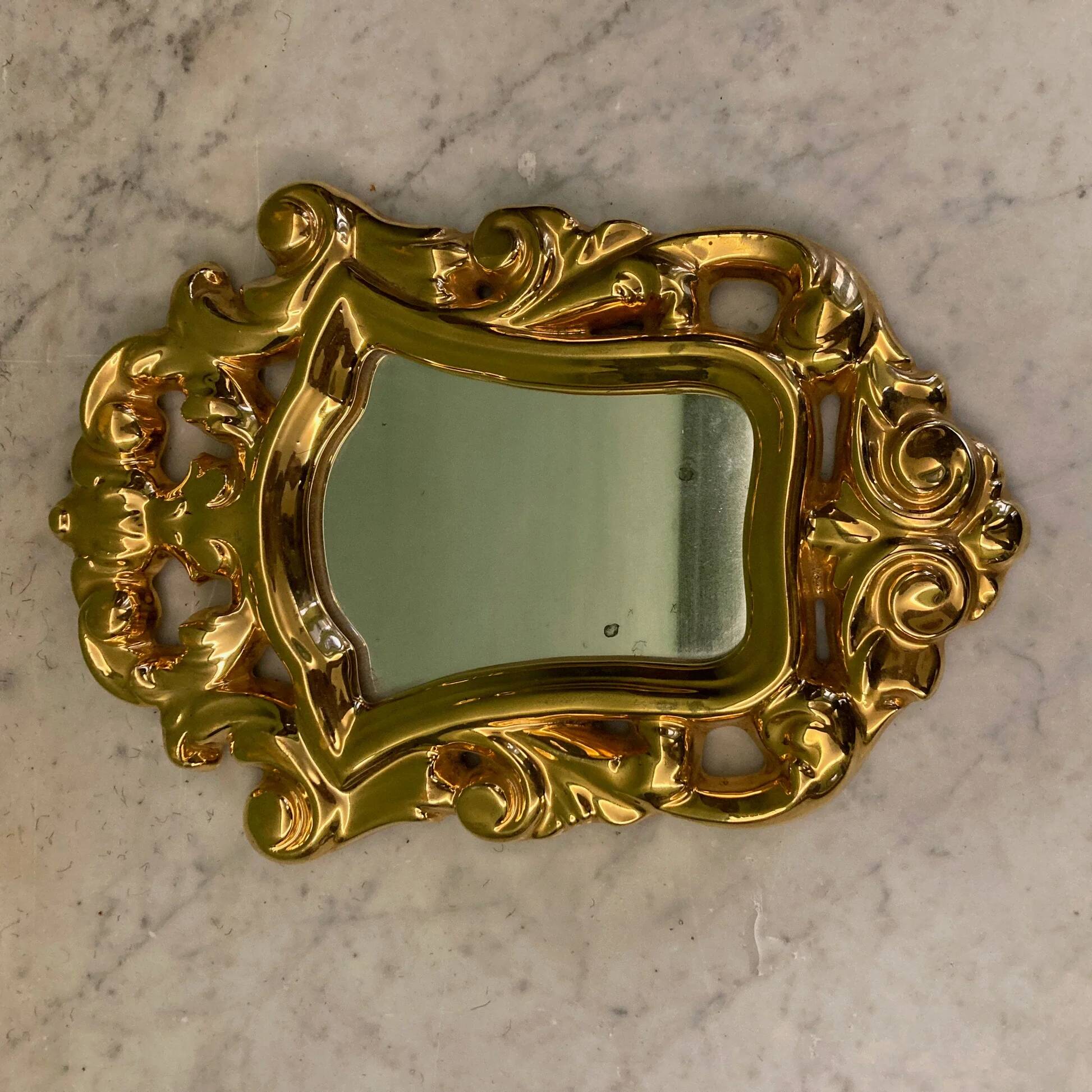Lembo François | Golden ceramic mirror | MCM | Rocaille