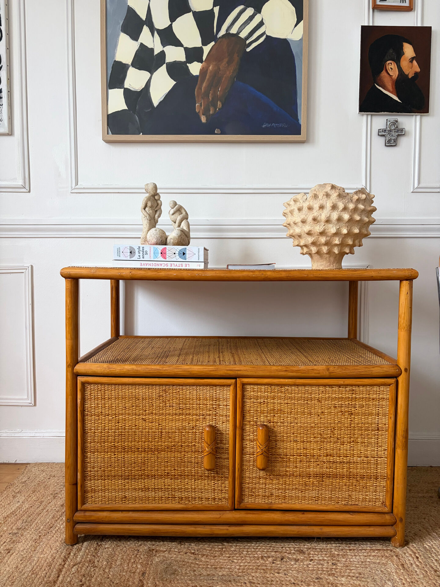Vintage rattan sideboard