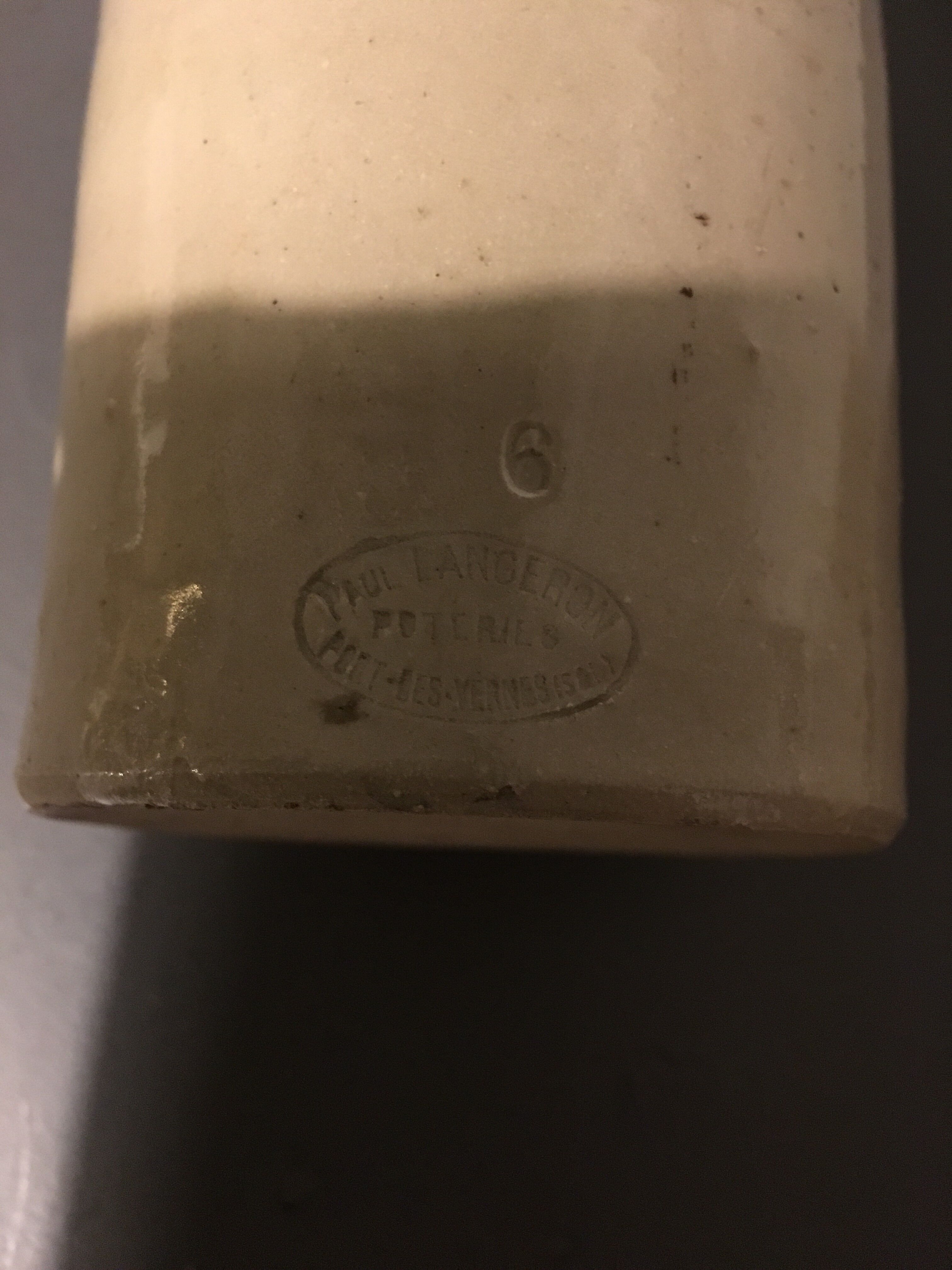 Glaze stoneware bottle signed Paul Langeron Pont-des-Vernes