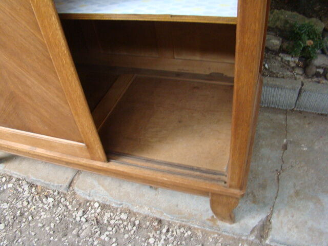 Sliding cabinet veneered vintage oak 50/60