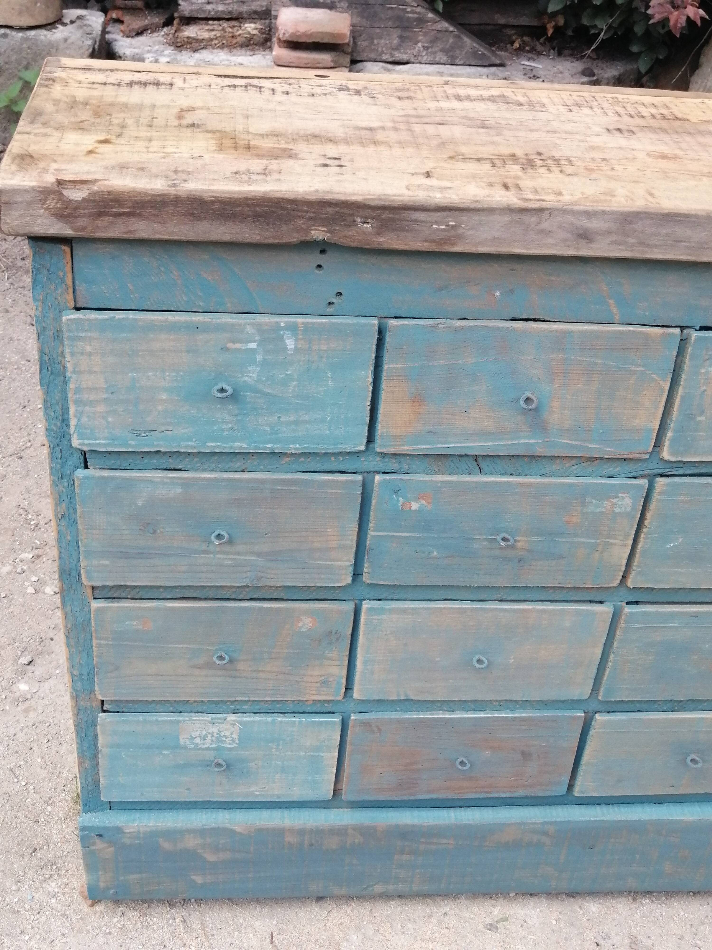 Old wooden workshop furniture