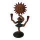Vintage candelabra candlestick old candle holder in hand-painted metal Netherlands sun dancer