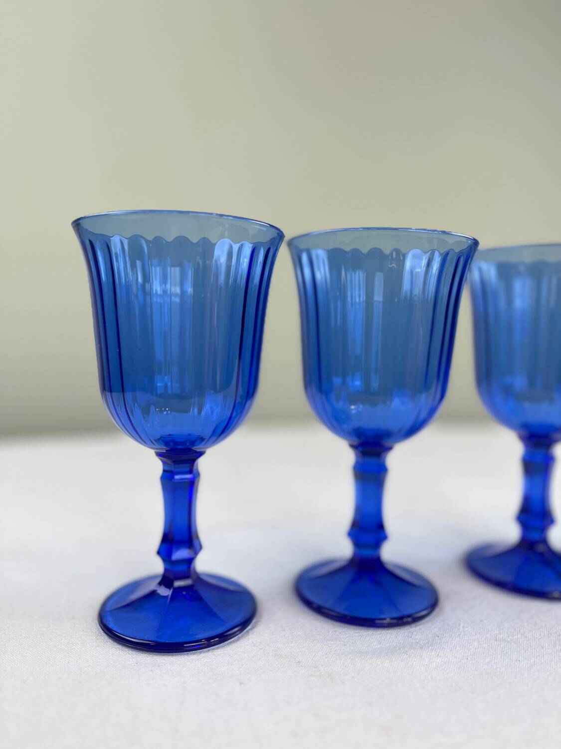 Blue stemmed glasses