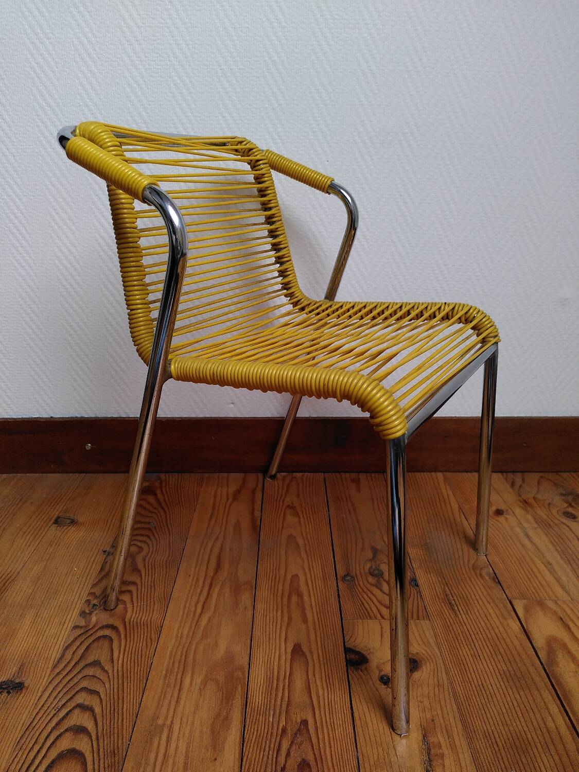 Vintage children's scoubidou armchair