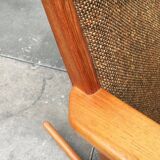 Mid-century model 100 rocking chair in Danish teak by Søren Georg Jensen for Kubus Møbler, 1960s.