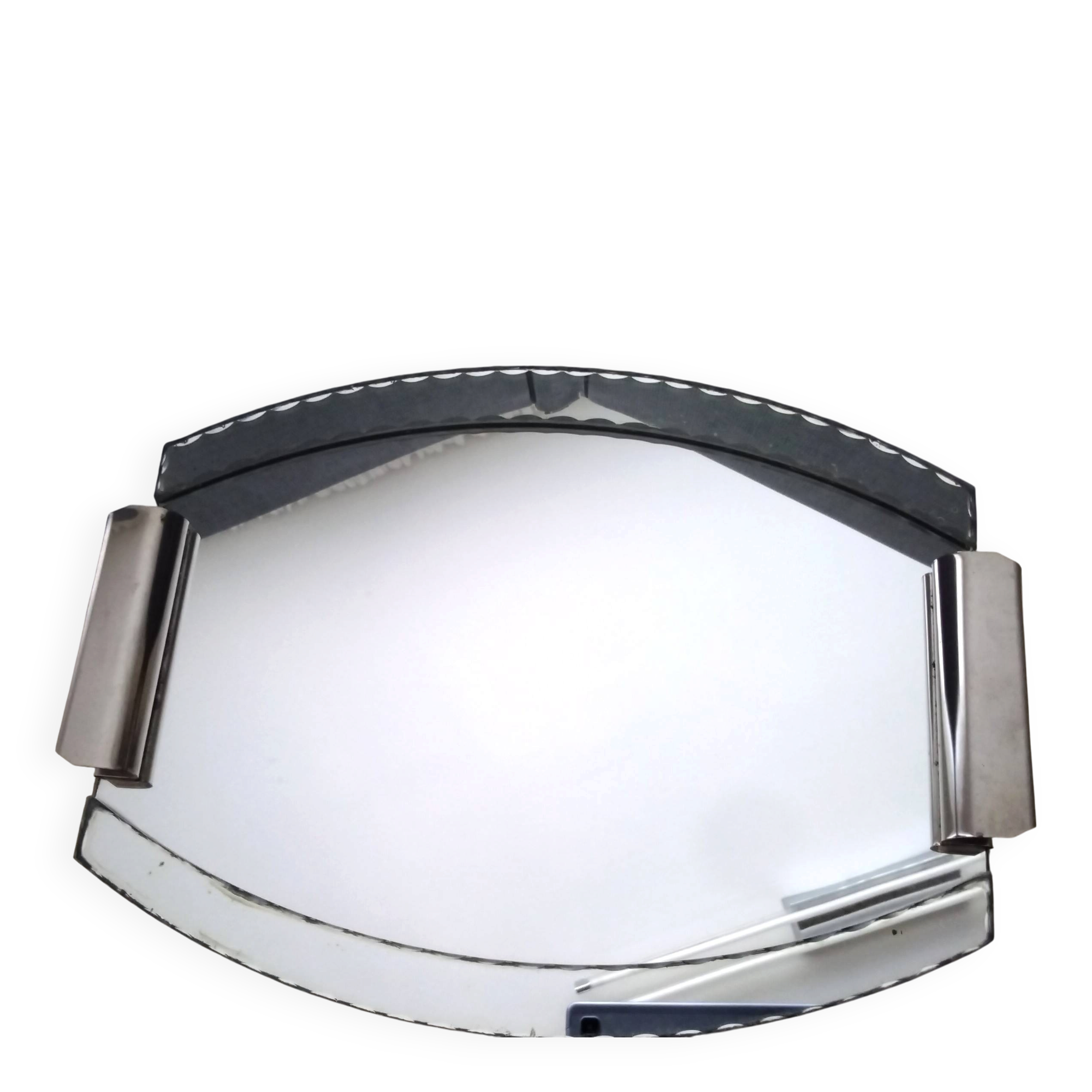 Plateau miroir ancien biseauté