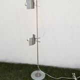 Lampadaire vintage métal brossé – années 70 – style Disderot / Reggian